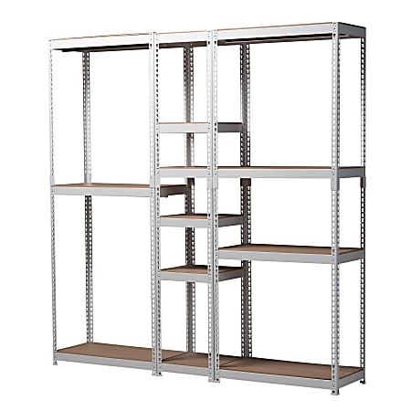 Baxton Studio Closet Storage Organizer, 82-3/4”H x 78-3/4”W x 15-3/4”D, White