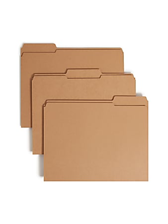 Smead® 2-Ply Folders, 1/3 Cut, Letter Size, Kraft, Pack Of 50