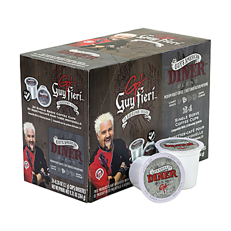 Guy Fieri Flavortown Roasts Single-Serve Coffee K-Cup®, Diner Blend, Carton Of 96, 4 x 24 Per Box