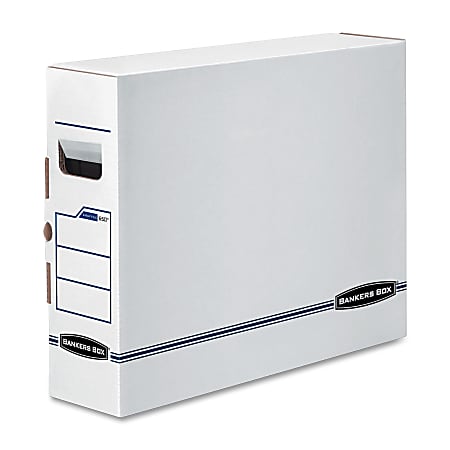 Bankers Box® X-Ray Storage Boxes, 15 3/4" x 5 1/4" x 19 3/4", 65% Recycled, White/Blue, Case Of 6