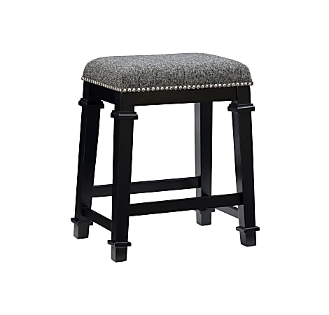 Linon Marshall Backless Counter Stool BlackWhite Tweed Office Depot