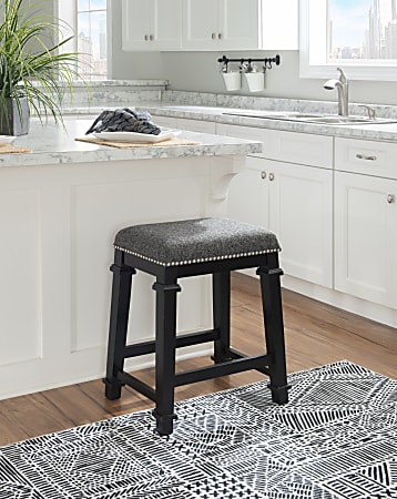 Linon Marshall Backless Counter Stool BlackWhite Tweed Office Depot