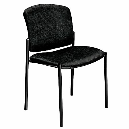 HON® Pagoda® 4073 Armless Stacking Chair, 33"H x 21 1/4"W x 22 1/2"D, Black, Set Of 2