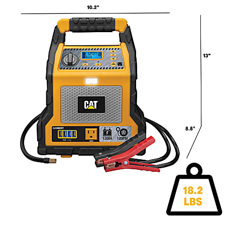 CAT Power Station With 1200 Peak Amp Jump Starter Tire Compressor and Power  Inverter BlackYellow CJ1000DXT - Office Depot