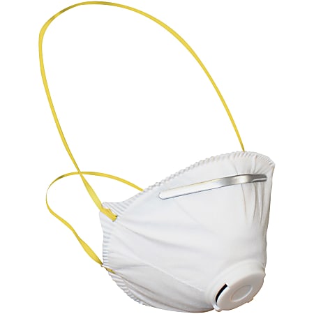 Disposable Particulate Respirator with Exhalation Valve, White -