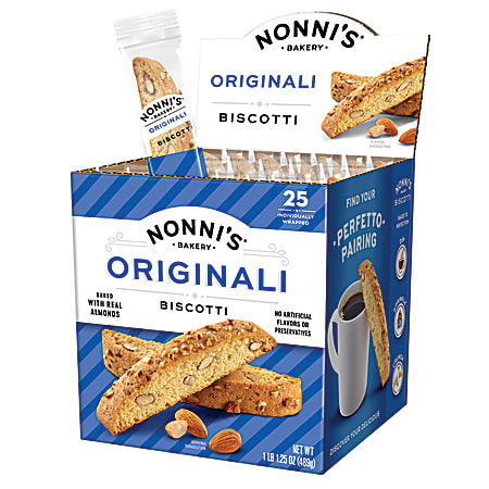 Nonni's Originali Biscotti Cookie Box, Box Of 25 Biscotti