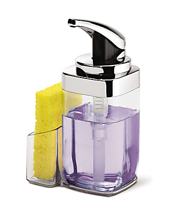 simplehuman 22 Oz Square Push Soap Pump With Caddy, Chrome
