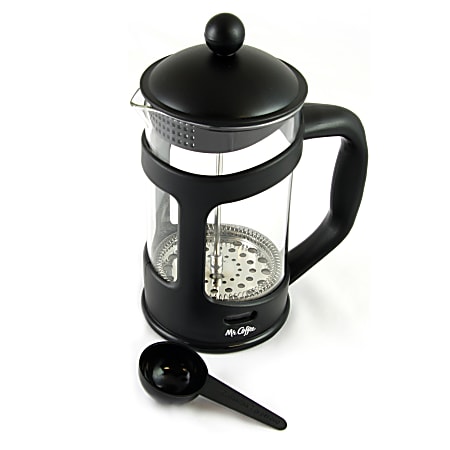 Mr. Coffee Brivio 28 Oz French Press Coffee Maker, Black/Clear