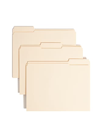 Smead® Manila Reinforced Tab Fastener Folders, Letter Size,