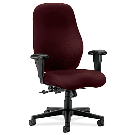 HON® 7800 Series High Back Posture Task Chair, w/Arms, 45"H x 30 1/2"W x 39"D, Wine/Black