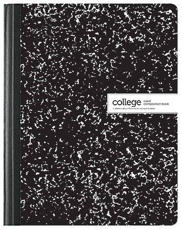 Office Depot® Brand Composition Book, 7-1/2" x 9-3/4", College Ruled, 100 Sheets, Black/White