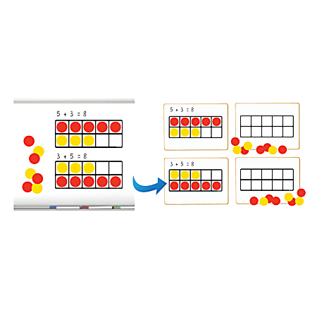 Dowling Magnets Ten Frames Magnet Math Set, 15" x 6 3/16", Assorted, Grade 2 - Grade 7