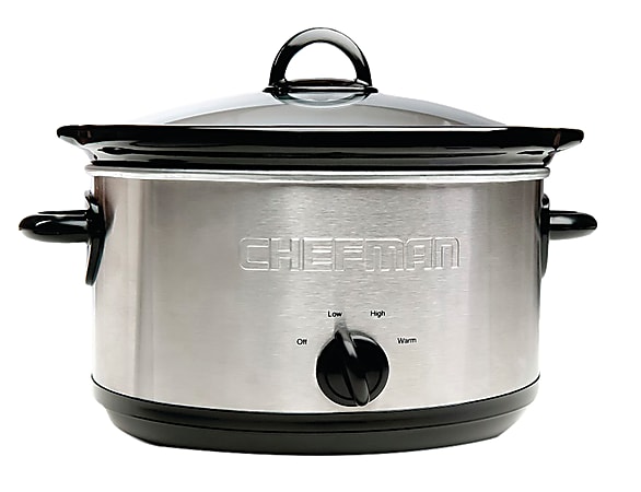 Chefman® Oval Slow Cooker, 6-Quart, Silver