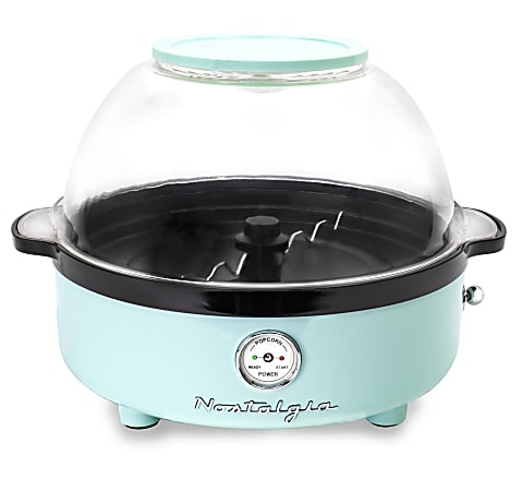 Nostalgia 6-Quart Classic Retro Stirring Popcorn Maker, Aqua