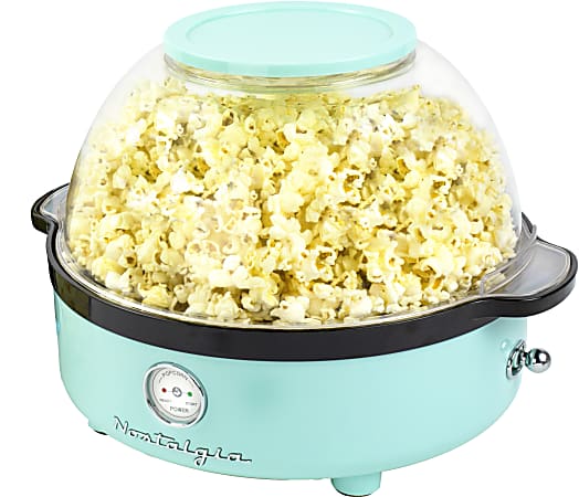 Nostalgia 6 qt Classic Retro Stirring Popcorn Maker ,Aqua