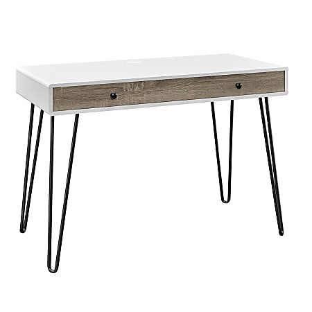 Ameriwood™ Home Owen Retro 42"W Writing Desk With Drawer, White/Distressed Oak