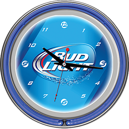 Bud Light® 14" Neon Wall Clock, Blue