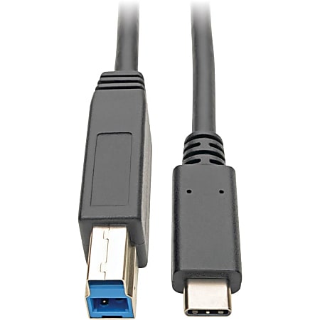 Tripp Lite USB C to USB Type B Cable 5 Gbps USB Type C to USB-B M/M 6ft 6' - 1 x Type C Male USB - 1 x Type B Male USB - Nickel Plated Connector - Gold Plated Contact - Black
