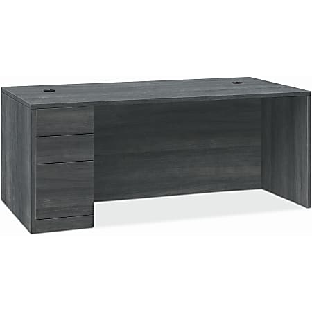 HON 10500 H105898L Pedestal Desk - 66" x 36"29.5" - 3 x Box, File Drawer(s)Left Side - Finish: Sterling Ash