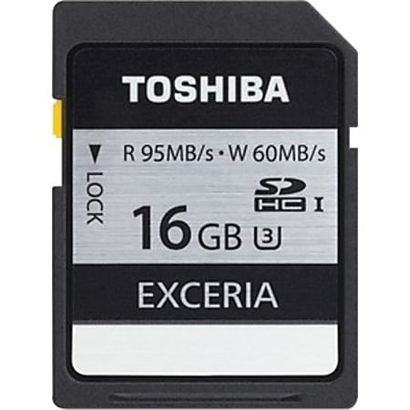 Toshiba EXCERIA 16 GB Class 10/UHS-I (U3) SDHC - 95 MB/s Read - 60 MB/s Write - 5 Year Warranty