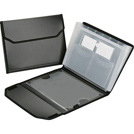 SKILCRAFT® 7-Tab Polypropylene Expanding File Folder, Letter Size, Black