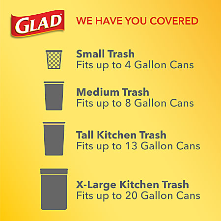 Glad ForceFlex Tall Kitchen Drawstring Trash Bags OdorShield Large