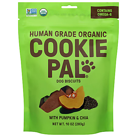 Cookie Pal Dog Biscuits, Pumpkin & Chia, 10 Oz, Total Qty 4