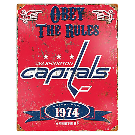 Party Animal Washington Capitals Embossed Metal Sign