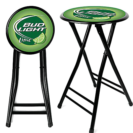 Bud Light Lime 24" Cushioned Folding Stool, Black