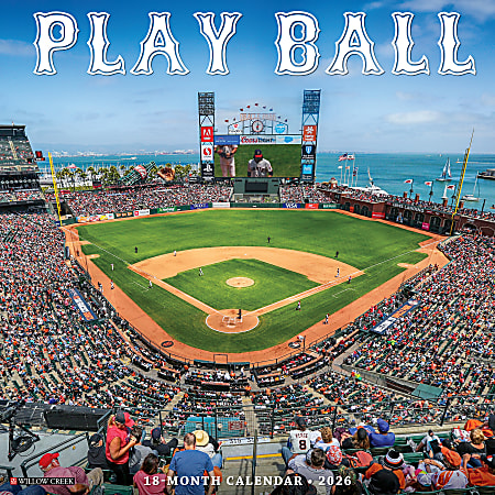2026 Willow Creek Press Humor & Comics Monthly Wall Calendar, 12" x 12", Play Ball, January To December, 52402