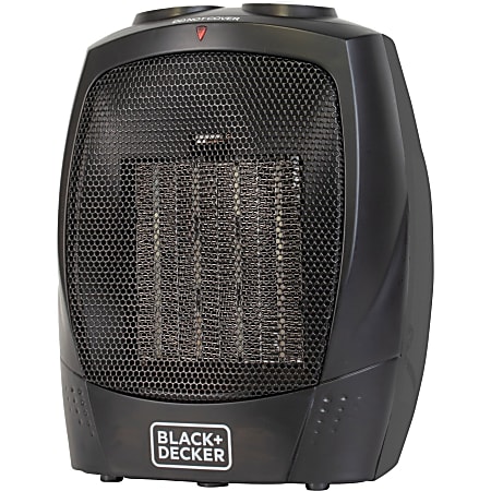 Black+Decker BHDC201 1,500-Watt Personal Ceramic Heater, 9-1/4”H x 7-5/16”W x 6-5/16”D, Black