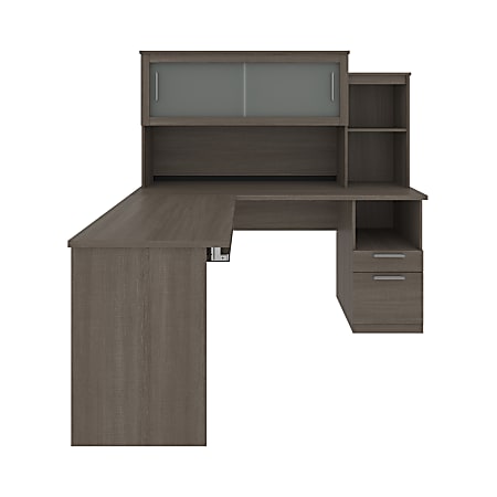 Bestar l shaped best sale desk with hutch