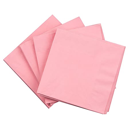 JAM PAPER Medium Lunch Napkins - 6 1/2 x 6 1/2 - Baby Pink Pastel - 40/Pack 
