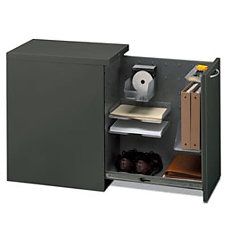 HON® Flagship® Pedestal File Cabinet (S28822), Right Side Access, 28"H x 15"W x 23"D, Charcoal
