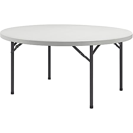 Lorell Banquet Folding Table - Round Top x 60" Table Top Diameter - 29.3" Height - Platinum/Gray