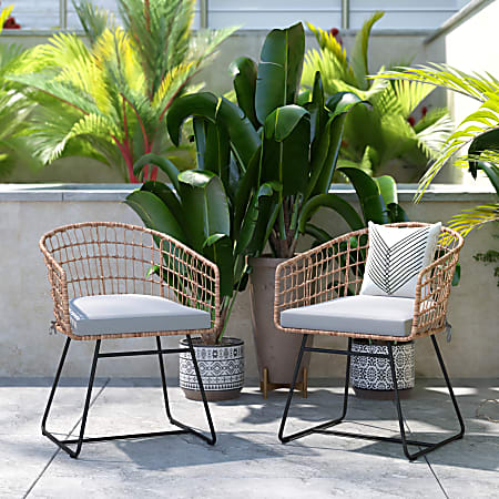 Flash Furniture Devon IndoorOutdoor Patio Boho Club Chairs