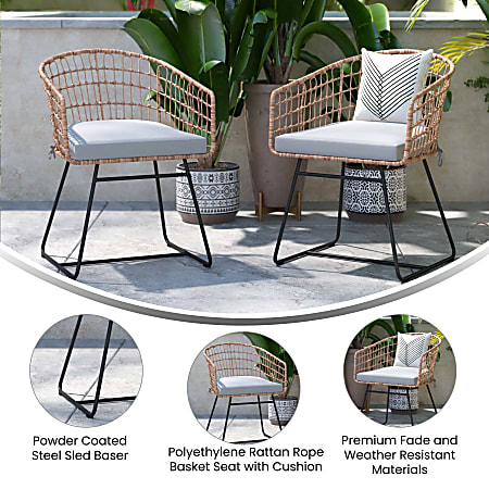 Flash Furniture Devon IndoorOutdoor Patio Boho Club Chairs