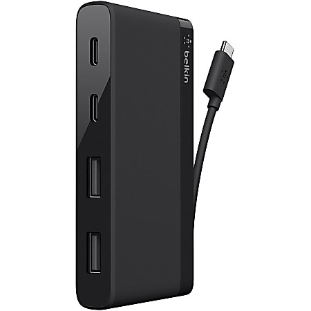 Belkin USB-C 4-Port Mini Hub (For Business / Bag & Label) - USB Type C - External - 4 USB Port(s) - 4 USB 3.1 Port(s)