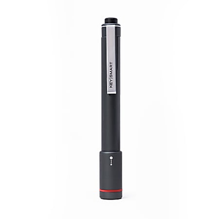 KeySmart Nano Torch XL 120-Lumen Flashlight, 5-1/2" x 11/16", Black