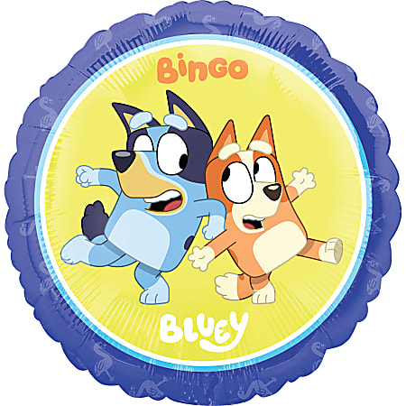 Amscan Character Foil Balloon, Circle, 18", Bluey