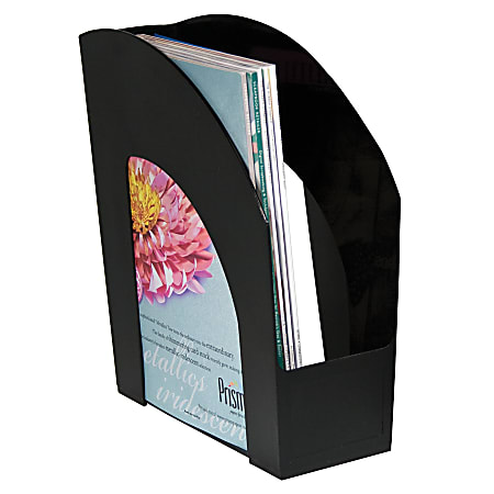 Office Depot® Brand Arched Plastic Magazine File, 8 1/2" x 11", Black
