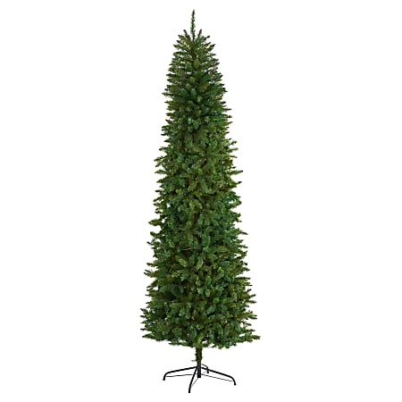 Nearly Natural Mountain Pine 96”H Slim Artificial Christmas Tree With Bendable Branches, 96”H x 32”W x 32”D, Green