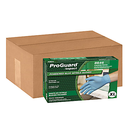 ProGuard General Purpose Disposable Nitrile Gloves, X-Large, Blue, 100 Per Box, Case Of 10 Boxes