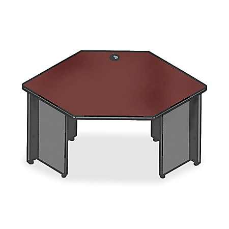 Lorell® 67000 Series Corner Desk, 29"H x 42"W x 24"D, Mahogany/Charcoal