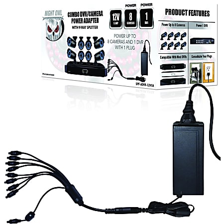 Night Owl Combo DVR/Camera Power Adapter with 9-way Power Splitter - 5 V AC Input - 5 A Output