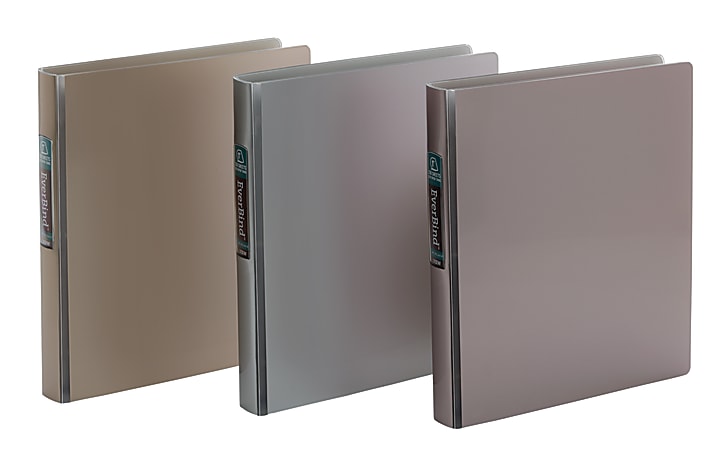 Office Depot® Brand Everbind™ Fashion 3-Ring Binder, 1" D-Rings, Metal Assorted