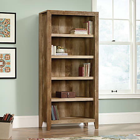 Sauder Dakota Pass 72 H 5 Shelf Bookcase Craftsman Oak - Office Depot