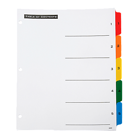 SKILCRAFT® Numerical Index Divider Sheets, Letter, Assorted