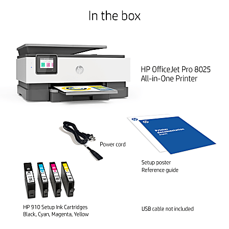 HP OfficeJet Pro 8025 Wireless Inkjet All In One Color Printer Office Depot