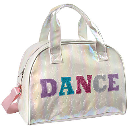 Trailmaker Polyester Holographic Dance Duffel Bag, 11”H x 15”W x 8”D, Silver